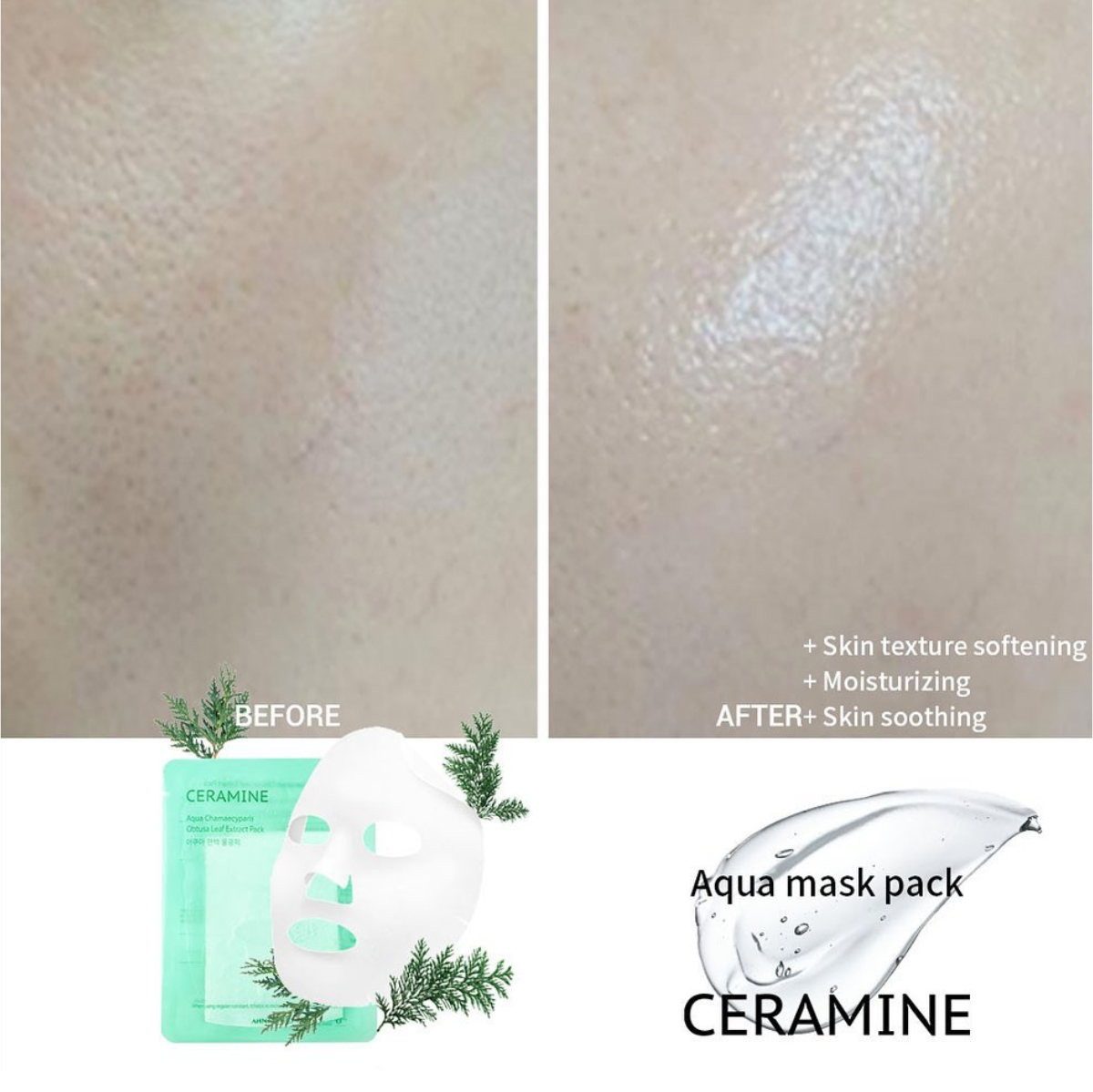 CERAMINE AQUA FACE MASK PACK (10ea/ 1Pack)