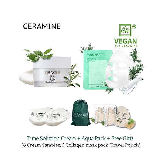 Black Friday Bundle (First 30 Only): Time Solution Cream + Aqua Pack + Free Gifts (6 Cream Samples, Half Collagen Box, Travel Pouch)